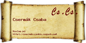 Csermák Csaba névjegykártya
